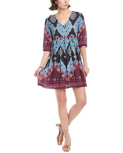 Ba&sh Maddy Patterned-jacquard Mini Dress In Blue