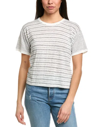 Frame The Baby Striped Linen-jersey T-shirt In White