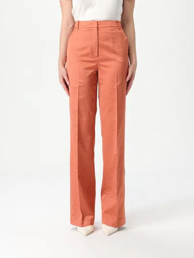 Pinko Straight-leg Tailored Pants In Burnt