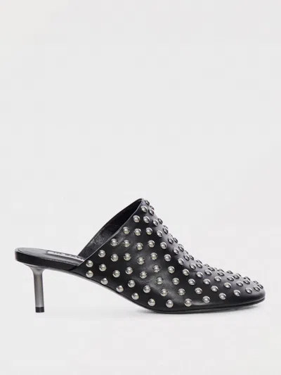 Jil Sander Black 60 Leather Studded Mules In Black