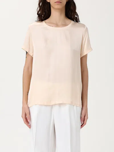 Liu •jo Satin Crewneck T-shirt Liu-jo In Champagne
