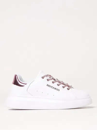 Just Cavalli Rick Owens White Leather Sneakers In Natural