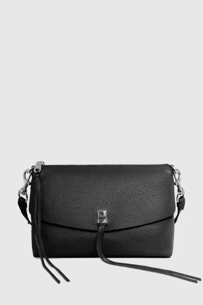 Rebecca Minkoff Darren Small Leather Top Zip Leather Shoulder Bag In Black