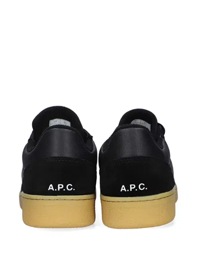 Apc Plain Suede-panel Sneakers In Black