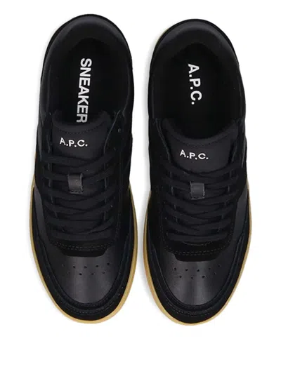 Apc Plain Suede-panel Sneakers In Black