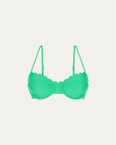 Ramy Brook Leyla Scallop Bikini Top In White