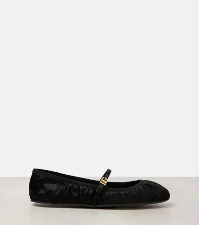Dolce & Gabbana 5mm Criss Cross Nappa Ballerina Flats In Black