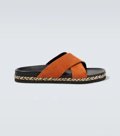 Frescobol Carioca Suede Sandals In Orange