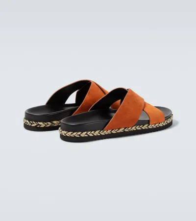 Frescobol Carioca Suede Sandals In Orange