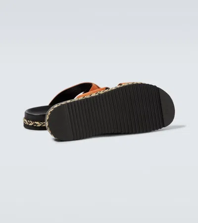 Frescobol Carioca Suede Sandals In Orange