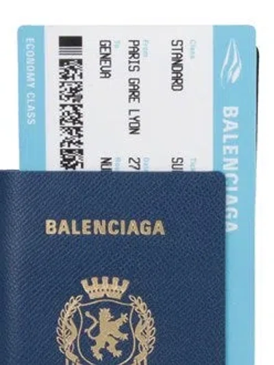 Balenciaga Long Wallet Passport In Blue