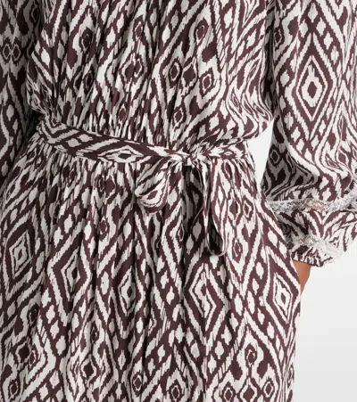 Melissa Odabash Eclipse Gathered Printed Midi Dress In Blue