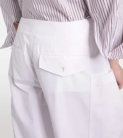 Tod's Pants In Poplin With Drawstring In White