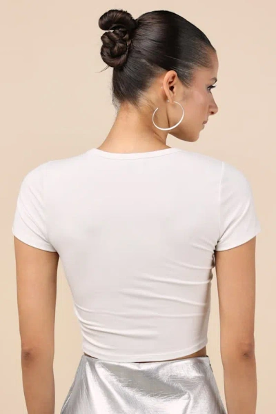Lulus Billiards Babe White Cropped Graphic Tee In White
