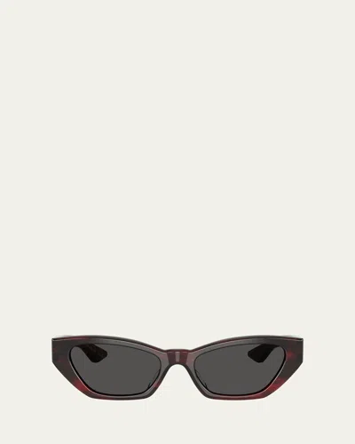 Khaite 1961c Acetate Cat-eye Sunglasses In Grey