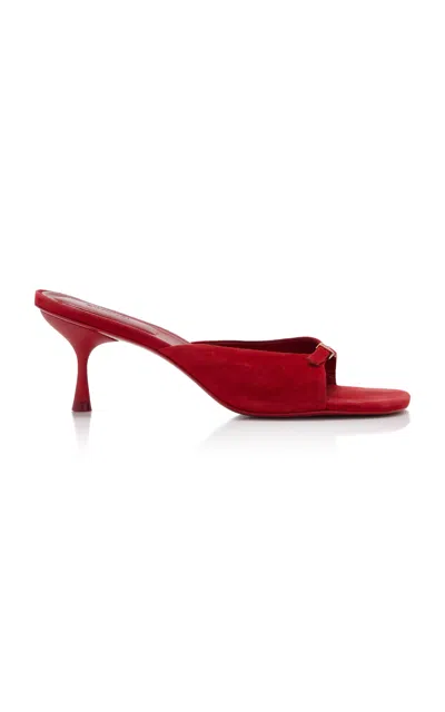 Simkhai Carey Suede Sandals In Red