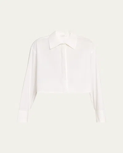 A.l.c Maude Cropped Button-front Top In White