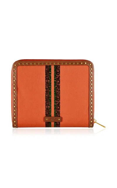 Wolf Ida Zip-studded Jewellery Portfolio In Orange