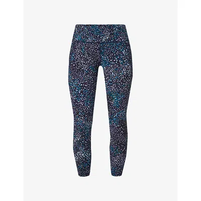 Sweaty Betty Womens Power Workout Abstract-print Stretch-woven Leggings Blue Aurora Print Xxl In Blue Aurora Print