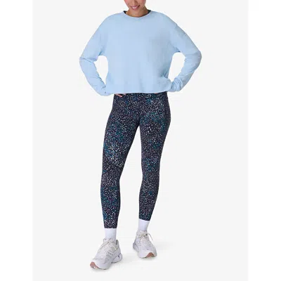Sweaty Betty Womens Power Workout Abstract-print Stretch-woven Leggings Blue Aurora Print Xxl In Blue Aurora Print