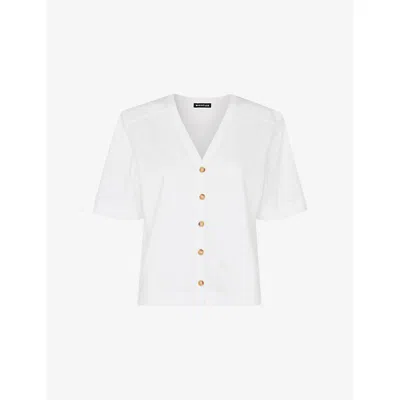 Whistles Aubrie Button Through Top In White