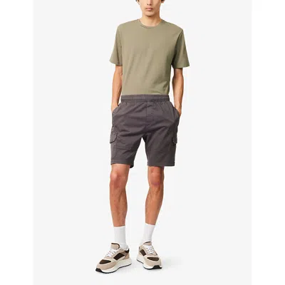 Arne Mens Utility Cargo Multi-pockets Stretch-woven Shorts Grey Xl In Grey