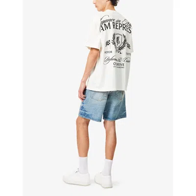 Represent White T-shirt With Logo Crest In Multicolor