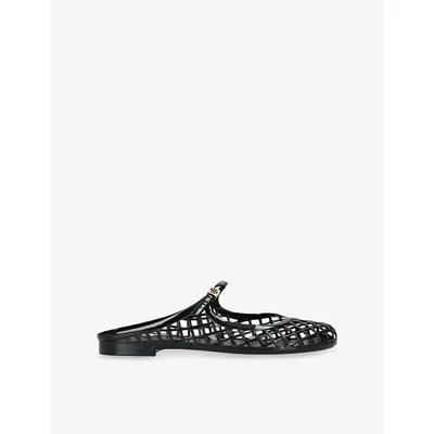 Tory Burch Mary Jane Jelly Mellow Mules In Prf Blk Gold