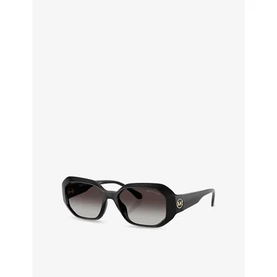 Michael Kors Womens Mk2240u Siesta Key Irregular-frame Acetate Sunglasses Black In Black