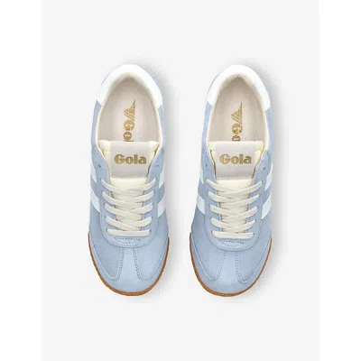 Gola Elan White Counter Suede Sneakers Women In Baby Blue