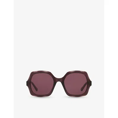 Chloé Womens Purple Ch0226s Square-frame Acetate Sunglasses In Brown-brown-copper