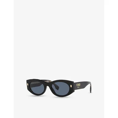 Fendi Collision Color Thick-rimmed Sunglasses In Black
