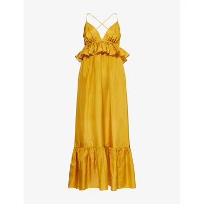 Zimmermann "rhiannon" Dress In Gold
