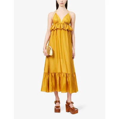 Zimmermann "rhiannon" Dress In Gold