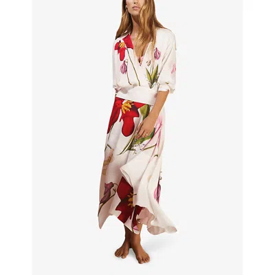 Reiss New York Botanical Garden Nola Waisted Maxi Dress In Ivory