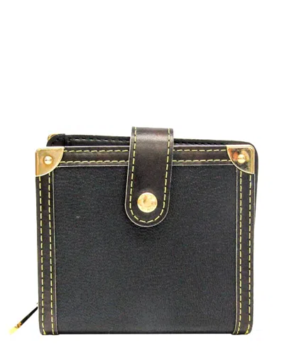 Pre-owned Louis Vuitton Noir Suhali Leather Wallet (authentic )