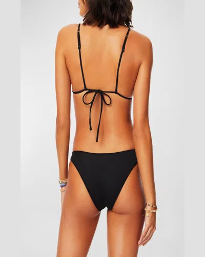 Ramy Brook Heather Tie Side Bikini Bottoms In Black