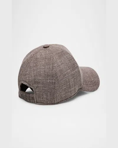 The Row Caspian Silk-linen-wool Baseball Cap In Dark Coffee
