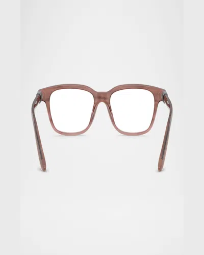 Brunello Cucinelli Bc3013 Acetate Pillow Blue Blocking Glasses In Blue Mirror