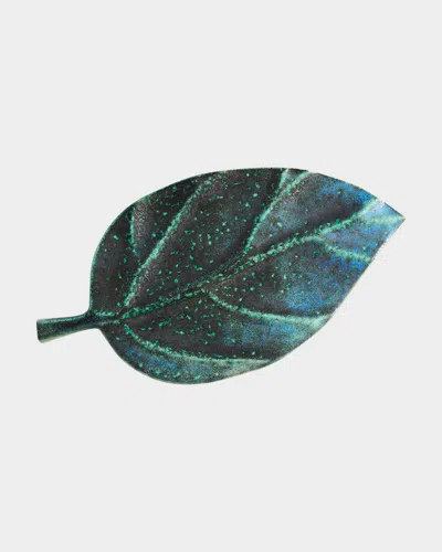 L'objet Cenote Medium Leaf Platter In Green
