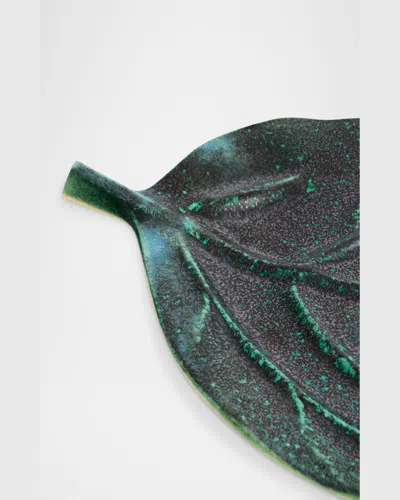 L'objet Cenote Large Leaf Platter In Green