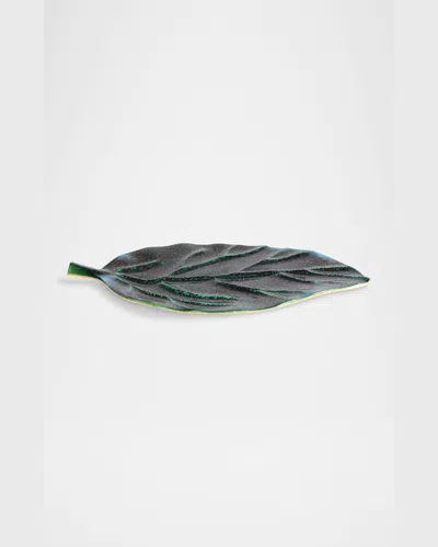L'objet Cenote Large Leaf Platter In Green