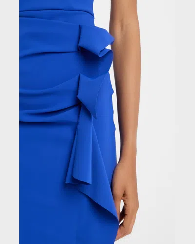 Chiara Boni La Petite Robe Off-shoulder Ruffle Mermaid Gown In Azulejo