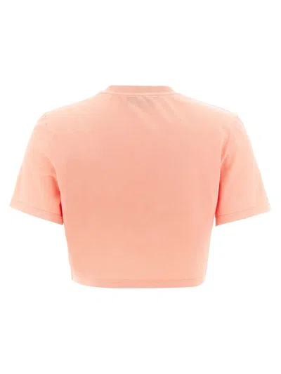 Fendi Women Pink T-shirt With Cropped Design And Raised Logo On The Front In Cotton Woman