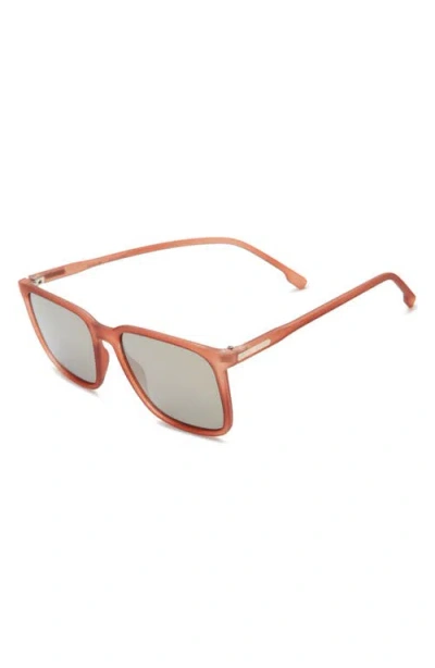 Hurley 55mm Polarized Square Sunglasses In Almond Brown