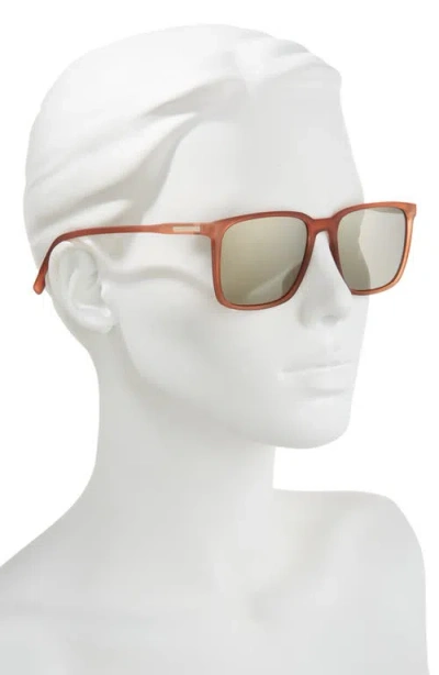 Hurley 55mm Polarized Square Sunglasses In Almond Brown