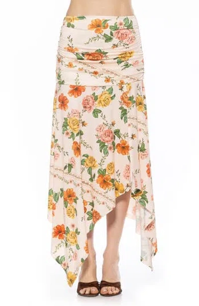 Alexia Admor Kennedy Ruched Slit Maxi Skirt In Vintage Florals