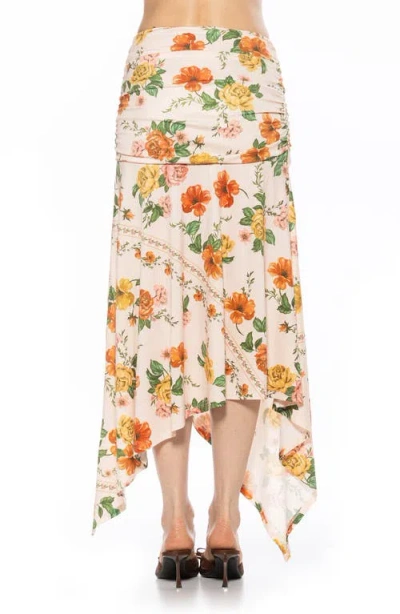 Alexia Admor Kennedy Ruched Slit Maxi Skirt In Vintage Florals