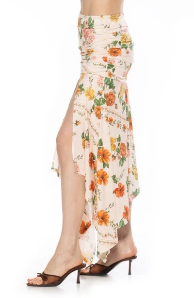 Alexia Admor Kennedy Ruched Slit Maxi Skirt In Vintage Florals