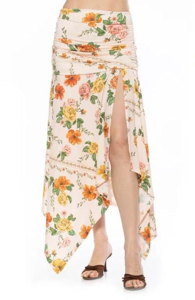 Alexia Admor Kennedy Ruched Slit Maxi Skirt In Vintage Florals
